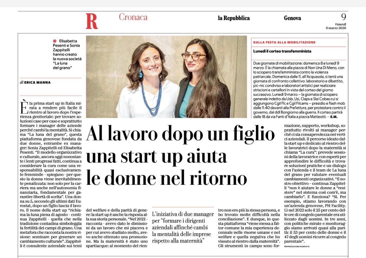 Rientrare al lavoro dopo la maternità 1 Rientrare al lavoro dopo la maternità giornale 6 marzo 2026